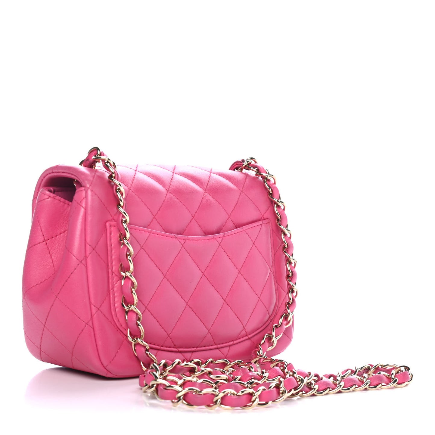Lambskin Quilted Mini Square Flap Pink