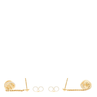 David Yurman 18K Yellow Gold Diamond Crossover Chain Drop Earrings 3 of 4