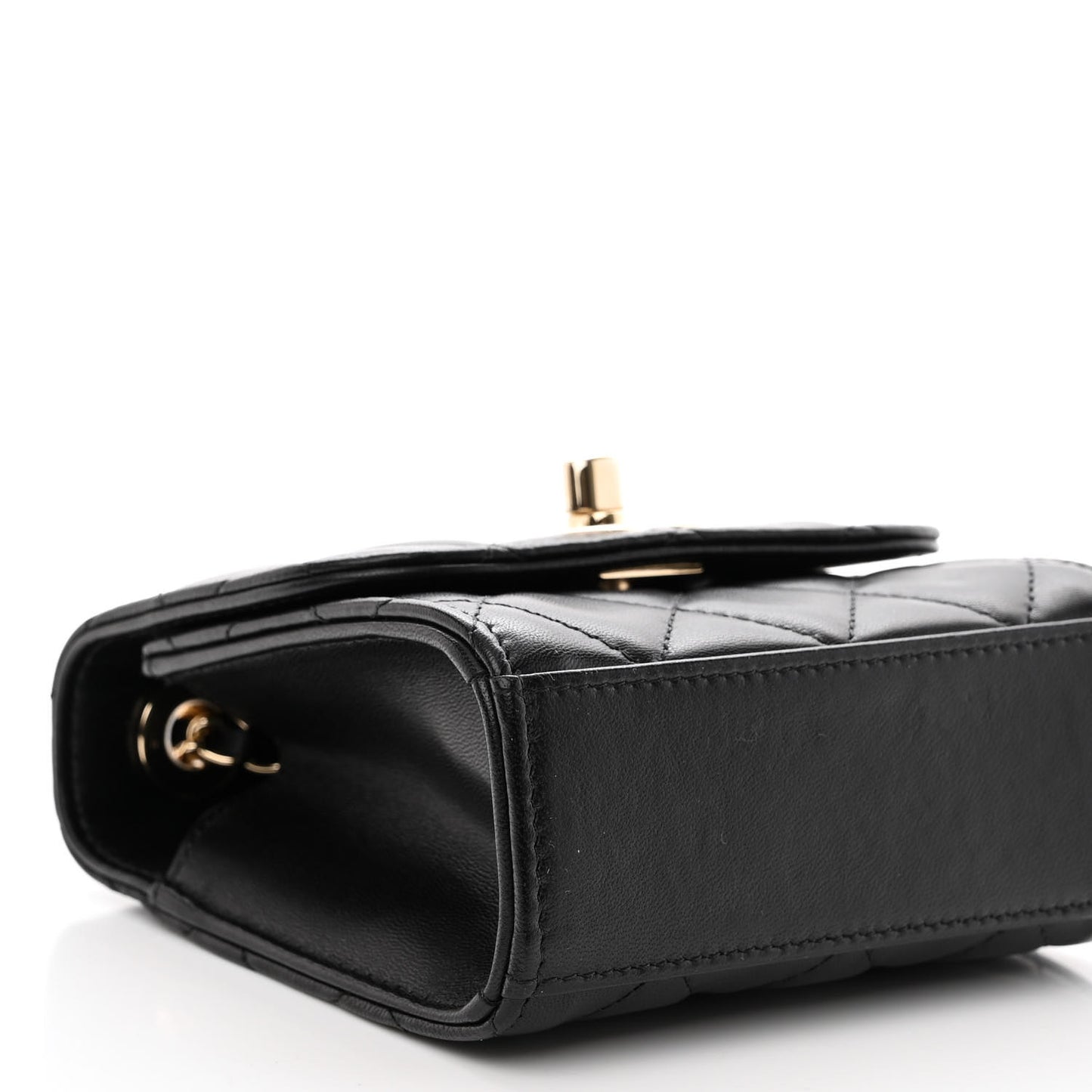Lambskin Quilted Mini Trendy CC Clutch With Chain Black