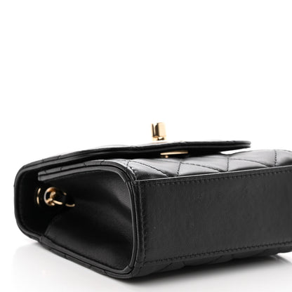 Chanel Lambskin Quilted Mini Trendy CC Clutch With Chain Black 9 of 10