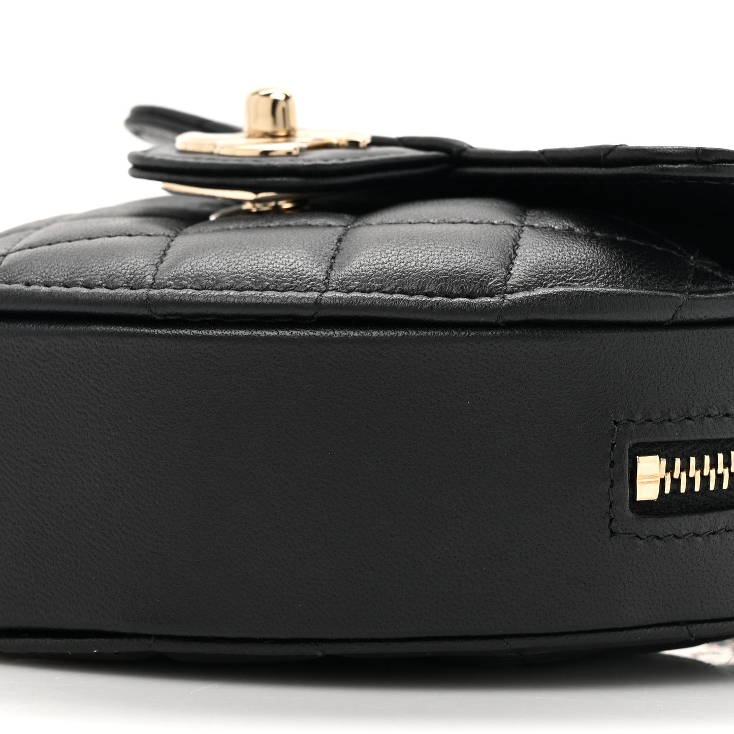 Lambskin Quilted CC In Love Heart Clutch With Chain Black