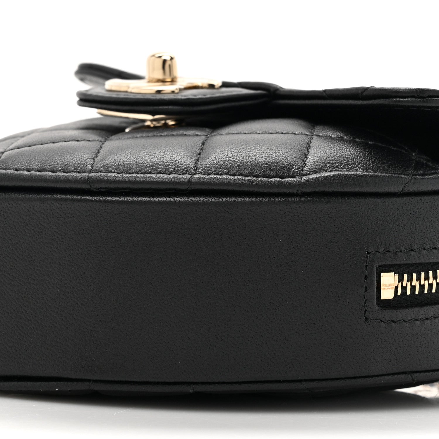 Chanel Lambskin Quilted CC In Love Heart Clutch With Chain Black 9 of 12