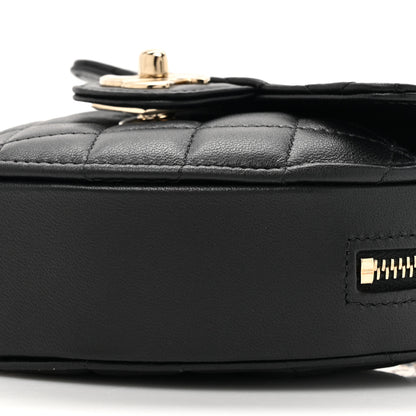 Chanel Lambskin Quilted CC In Love Heart Clutch With Chain Black 9 of 12
