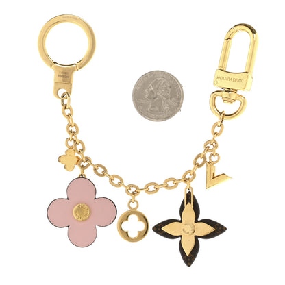 Louis Vuitton Brass Monogram Blooming Flowers Bag Charm Key Holder Rose Ballerine 2 of 3