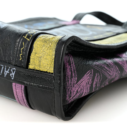 Balenciaga Agneau Arena Graffiti All Over XS Bazar Shopper Tote Black Multicolor 10 of 11