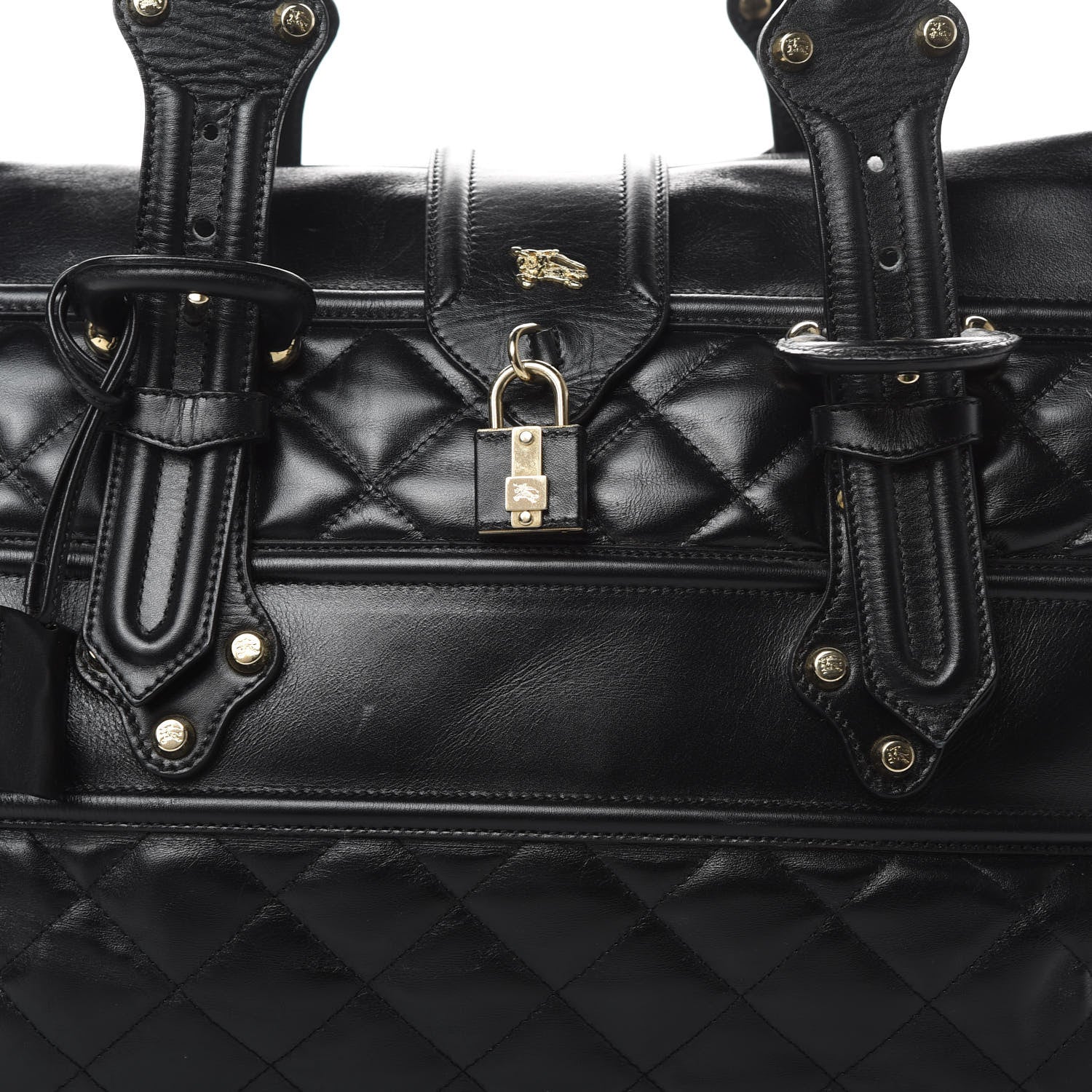 Burberry Calfskin Quilted XL Manor Tote Black 8 of 15
