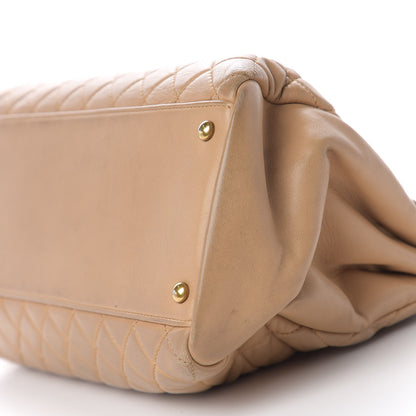Chanel Lambskin Quilted Large Just Mademoiselle Bowling Bag Beige 11 of 13