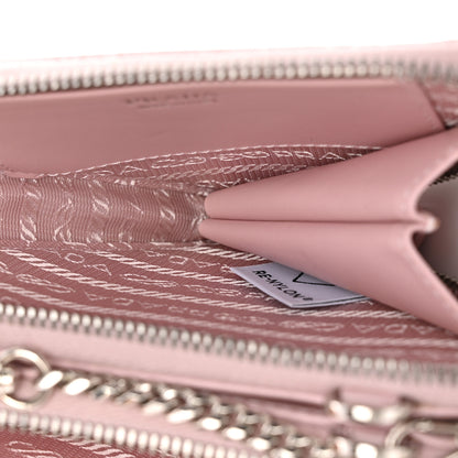 Prada Satin Crystal Mini Triangle Crossbody Pouch Alabastro 5 of 13