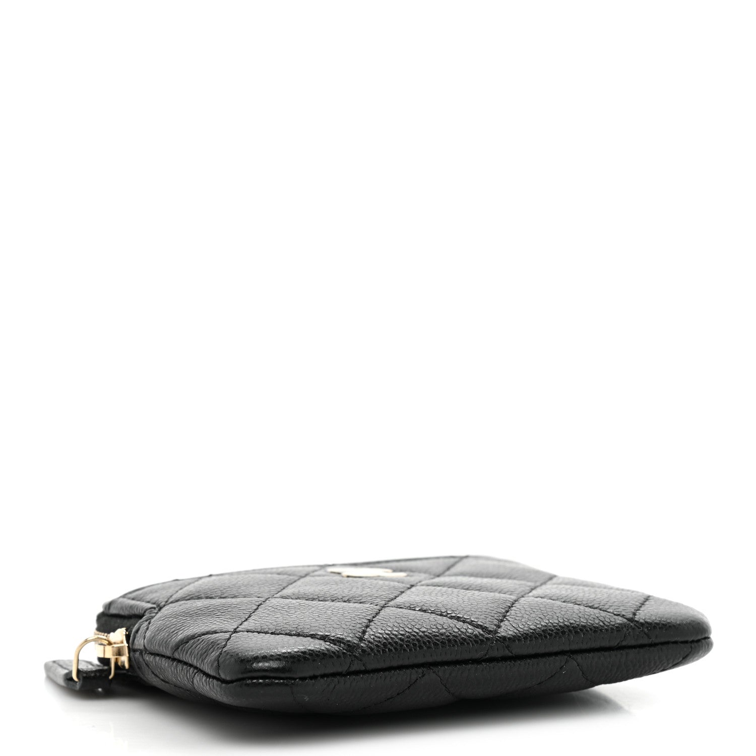 Chanel Caviar Quilted Zip Card Holder Wallet Black 4 of 10
