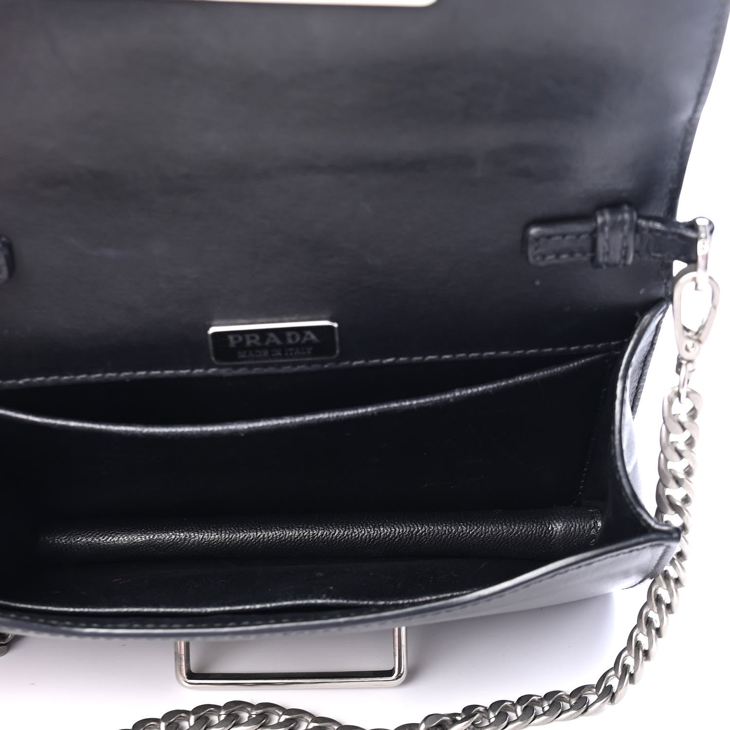 Prada City Calf Saffiano Studded Small Cahier Bag Black 4 of 4