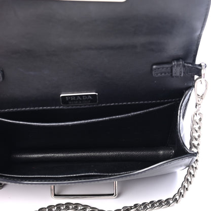 Prada City Calf Saffiano Studded Small Cahier Bag Black 4 of 4