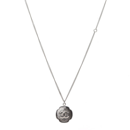 Chanel CC Medallion Necklace Silver 1 of 5