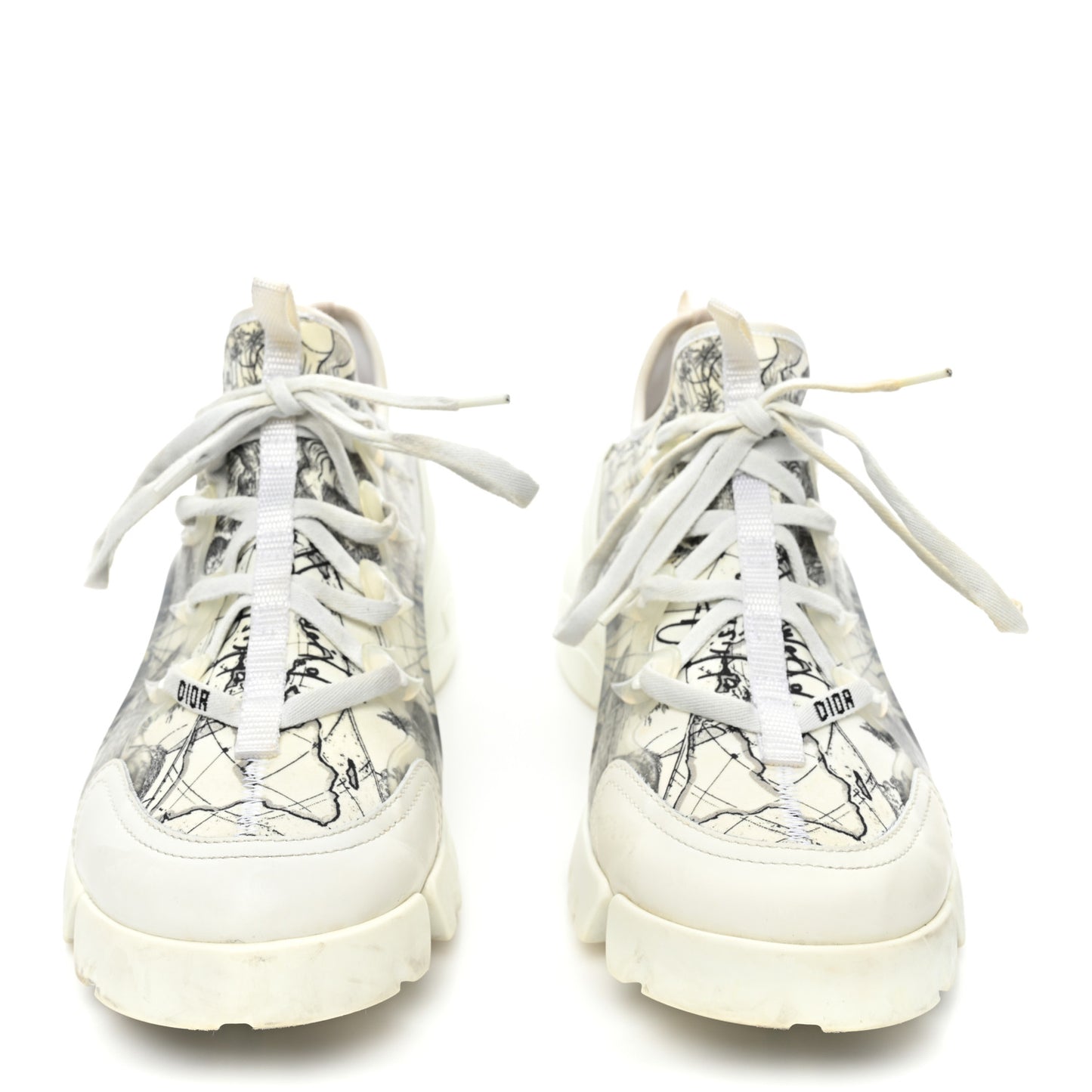 Neoprene Rubber Womens D-Connect Sneakers 40.5 White Black