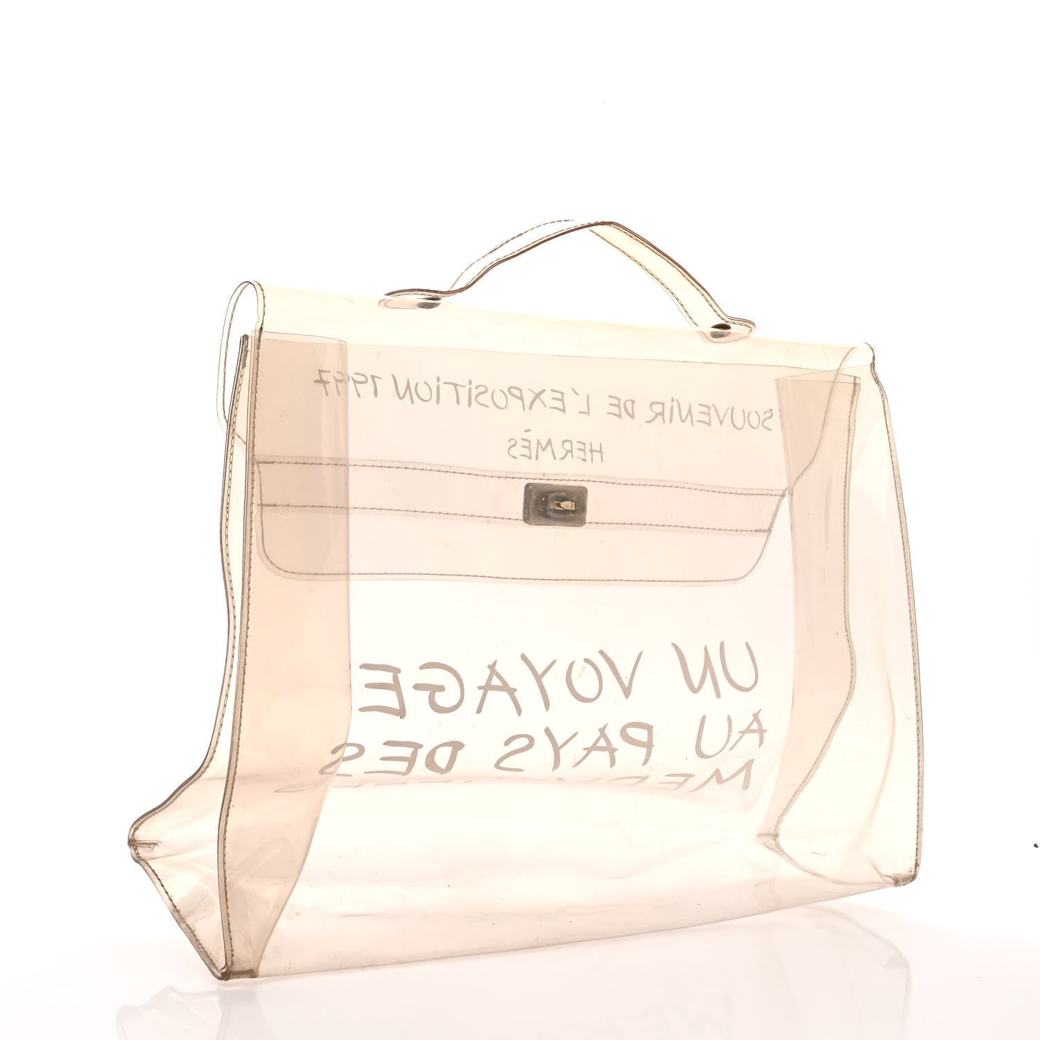 Hermes Vinyl Souvenir De L'Exposition Kelly Transparent 3 of 10