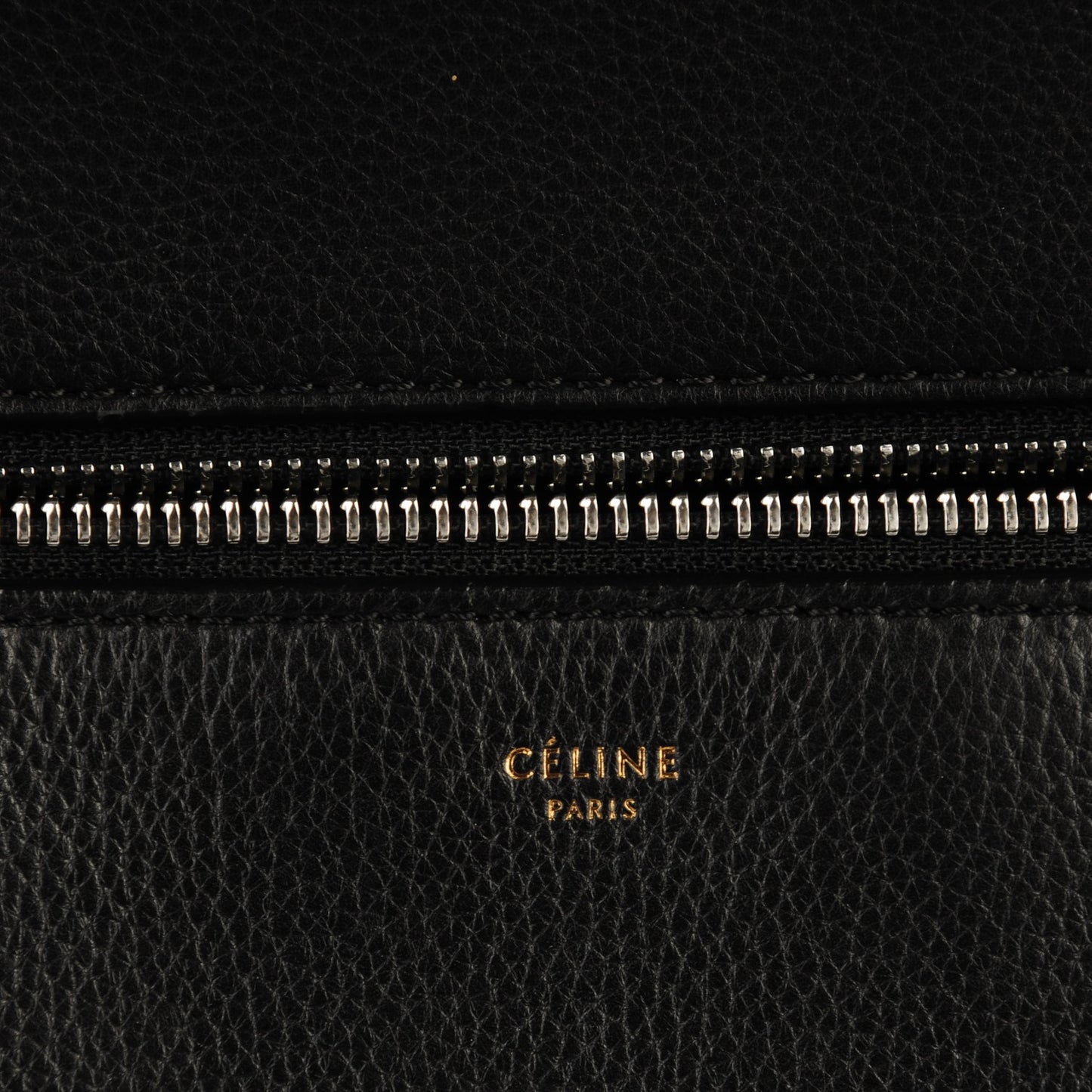 Drummed Calfskin Large Edge Shoulder Bag Black