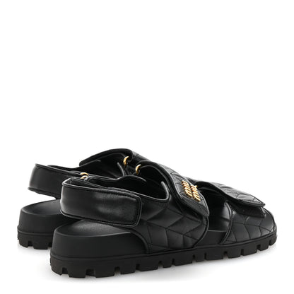 Miu Miu Nappa Matelasse Sporty Sandals 39 Black 5 of 10
