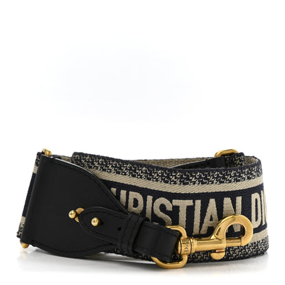 Christian Dior Canvas Embroidered Shoulder Strap Blue 1 of 7