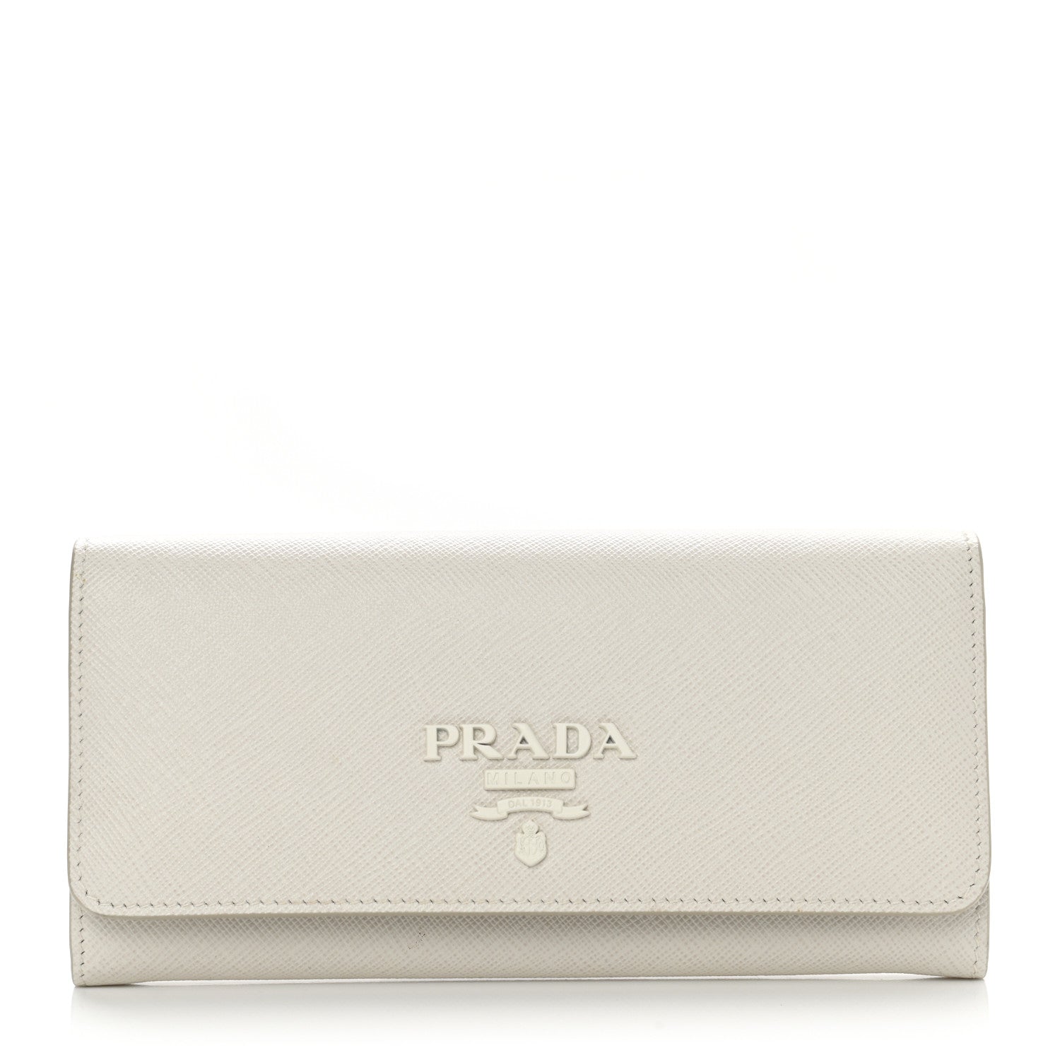 Prada Saffiano Shine Monochrome Continental Wallet Talco 3 of 8