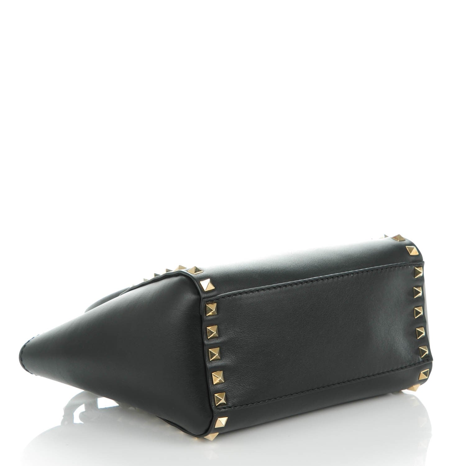 Valentino Garavani Vitello Mini Rockstud Double Handle Tote Black 4 of 7