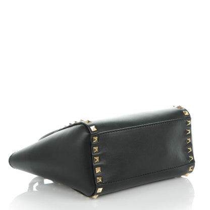 Valentino Garavani Vitello Mini Rockstud Double Handle Tote Black 4 of 7