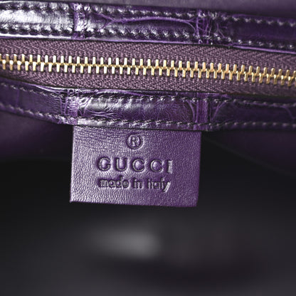 Gucci Crocodile Large Treasure Boston Purple 6 of 10