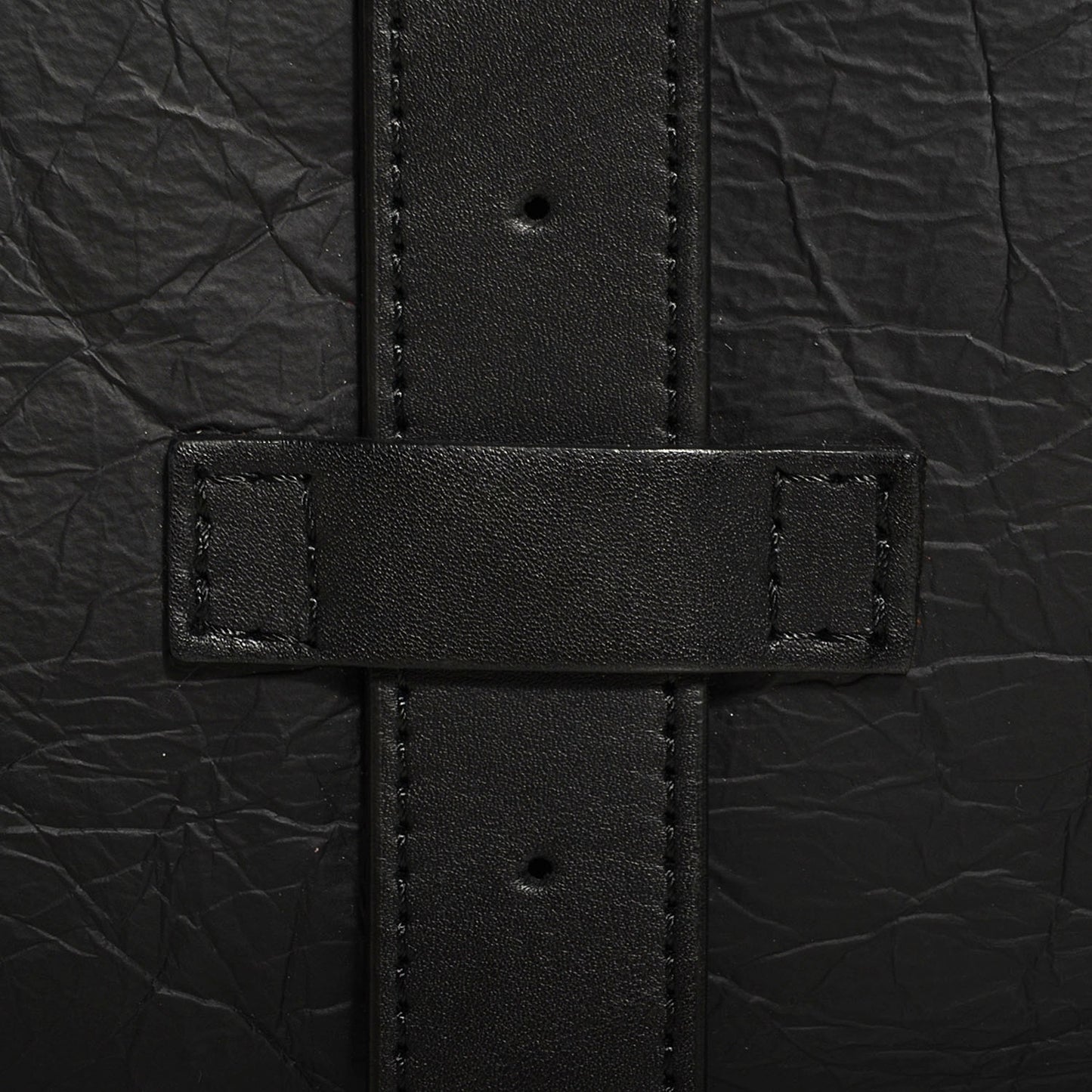 Leather Large Shopping Tote Black