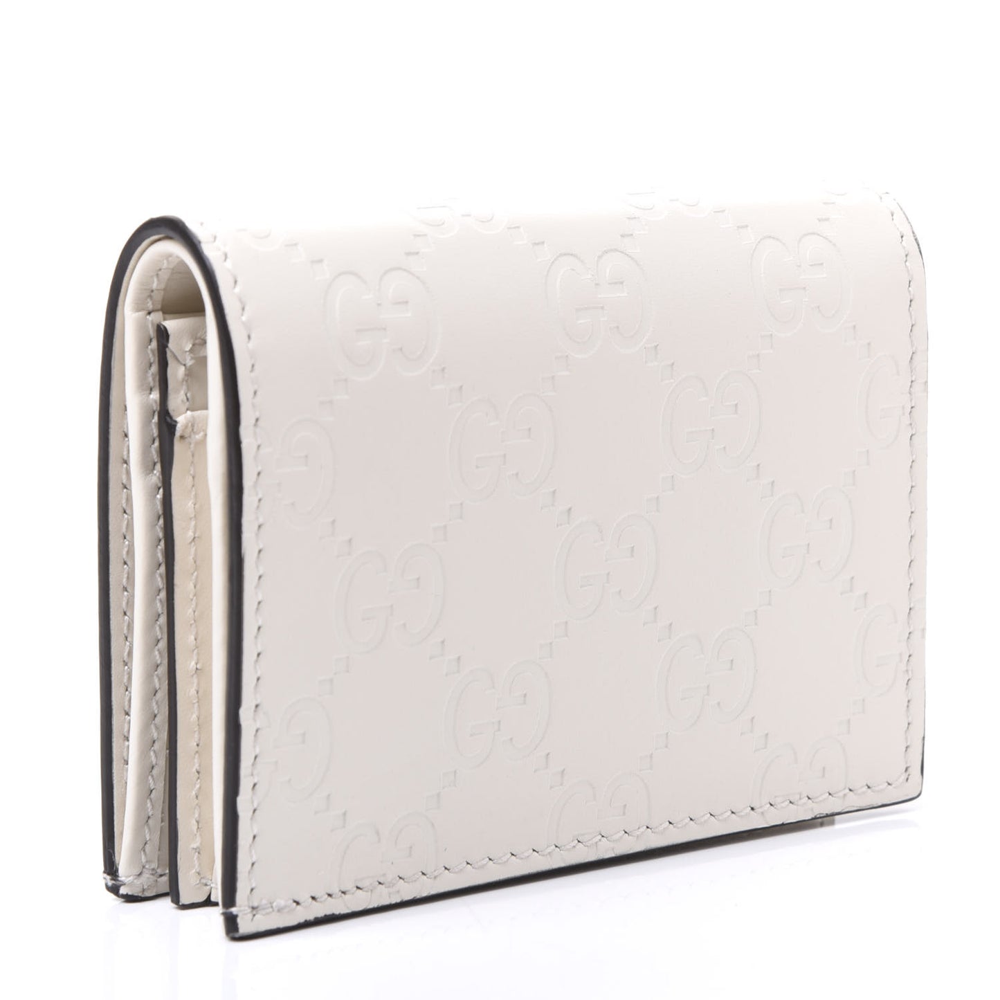 Guccissima Cherries Card Case Wallet White