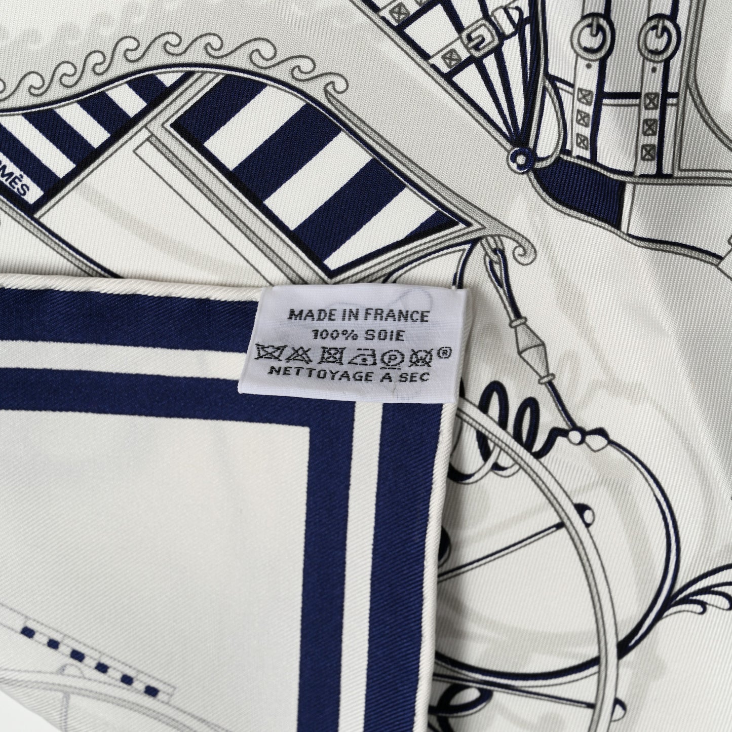 Silk Voitures en Equilibre Scarf 45 White Marine Gris