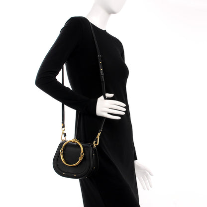 Chloe Calfskin Suede Small Nile Bracelet Bag Black 2 of 10