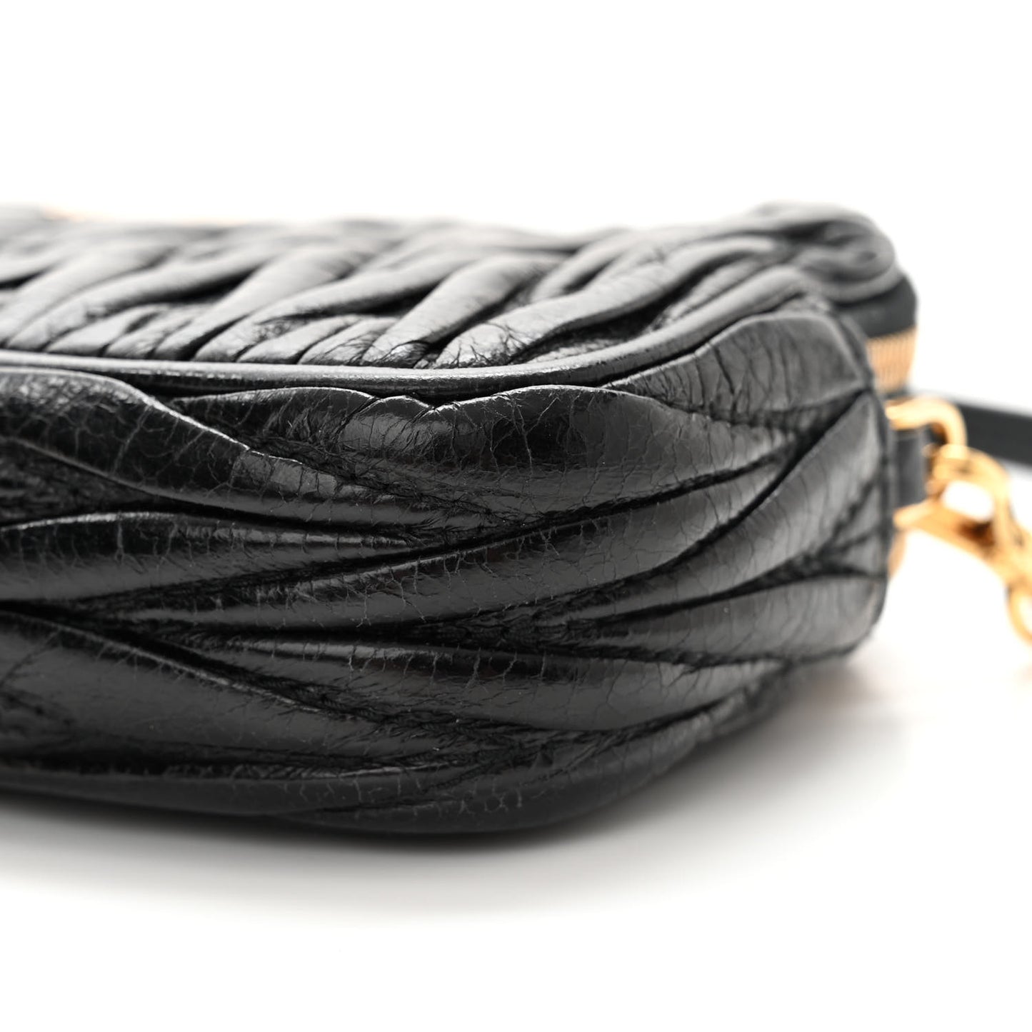 Nappa Matelasse Double Zip Pochette Clutch Black
