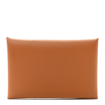 Hermes Epsom Calvi Card Case Gold 1 of 8
