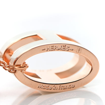 Hermes Lacquered Rose Gold Pop H Pendant Necklace White 5 of 5