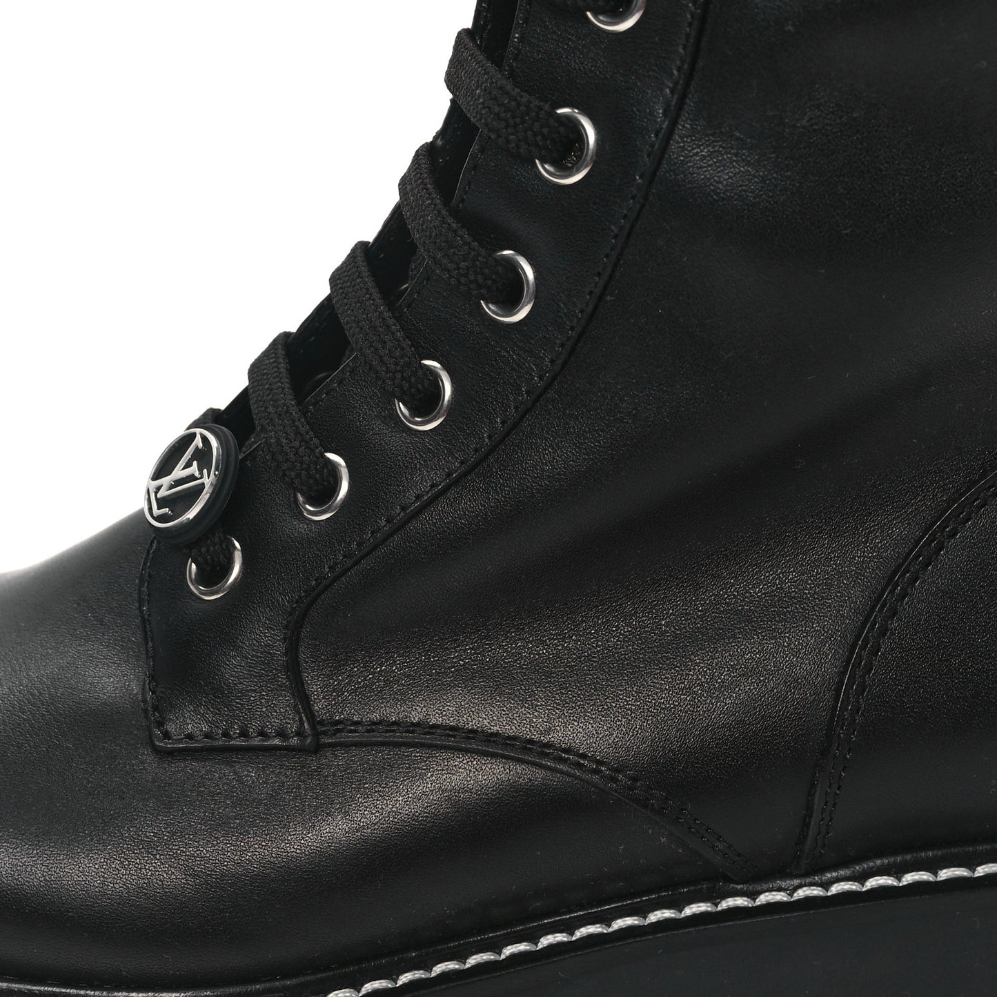 Monogram Calfskin Territory Tall Lace Up Ranger Boots 37 Black