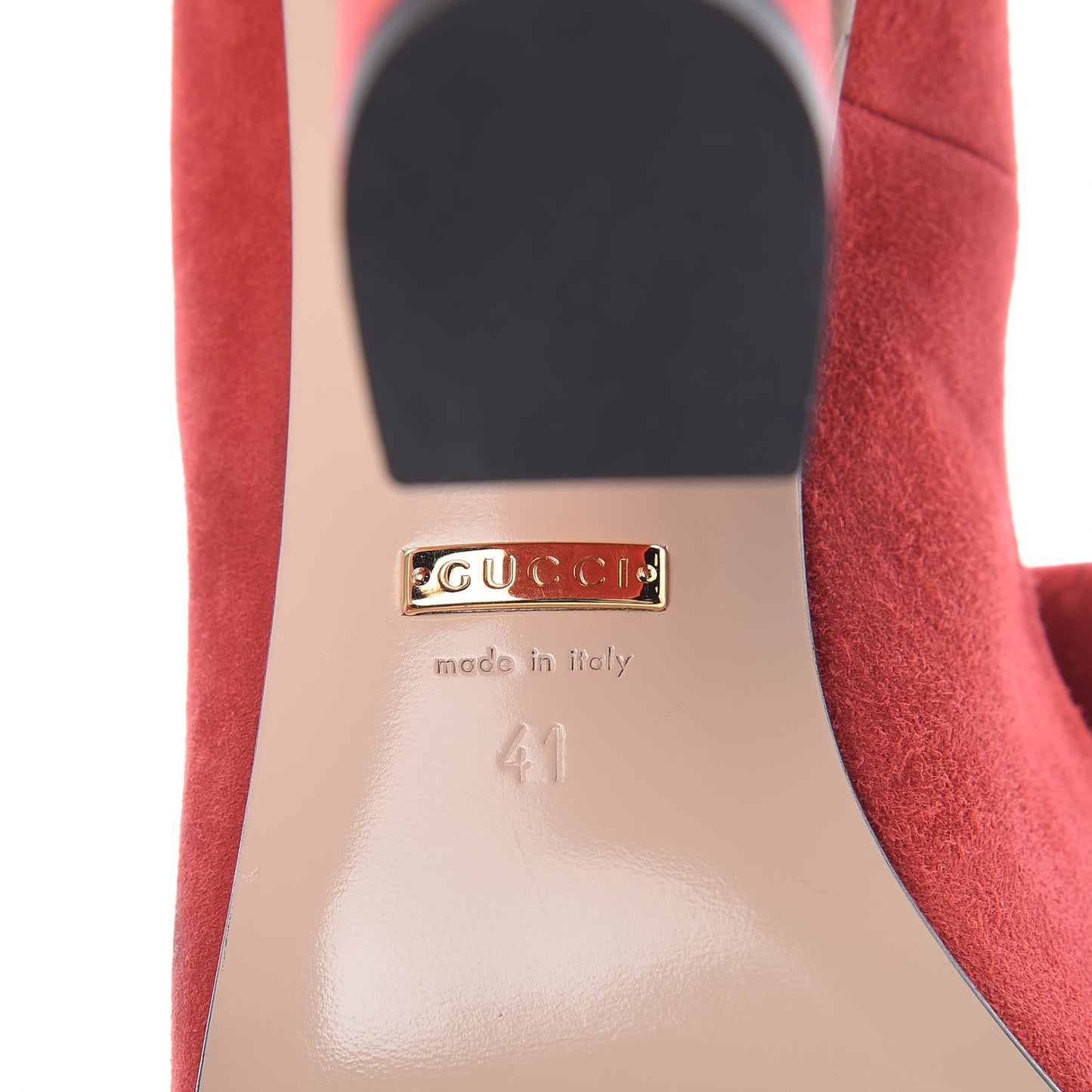 Kid Scamosciato GG Marmont Fringe 105mm Loafer Pumps 41 Vulcanic Red