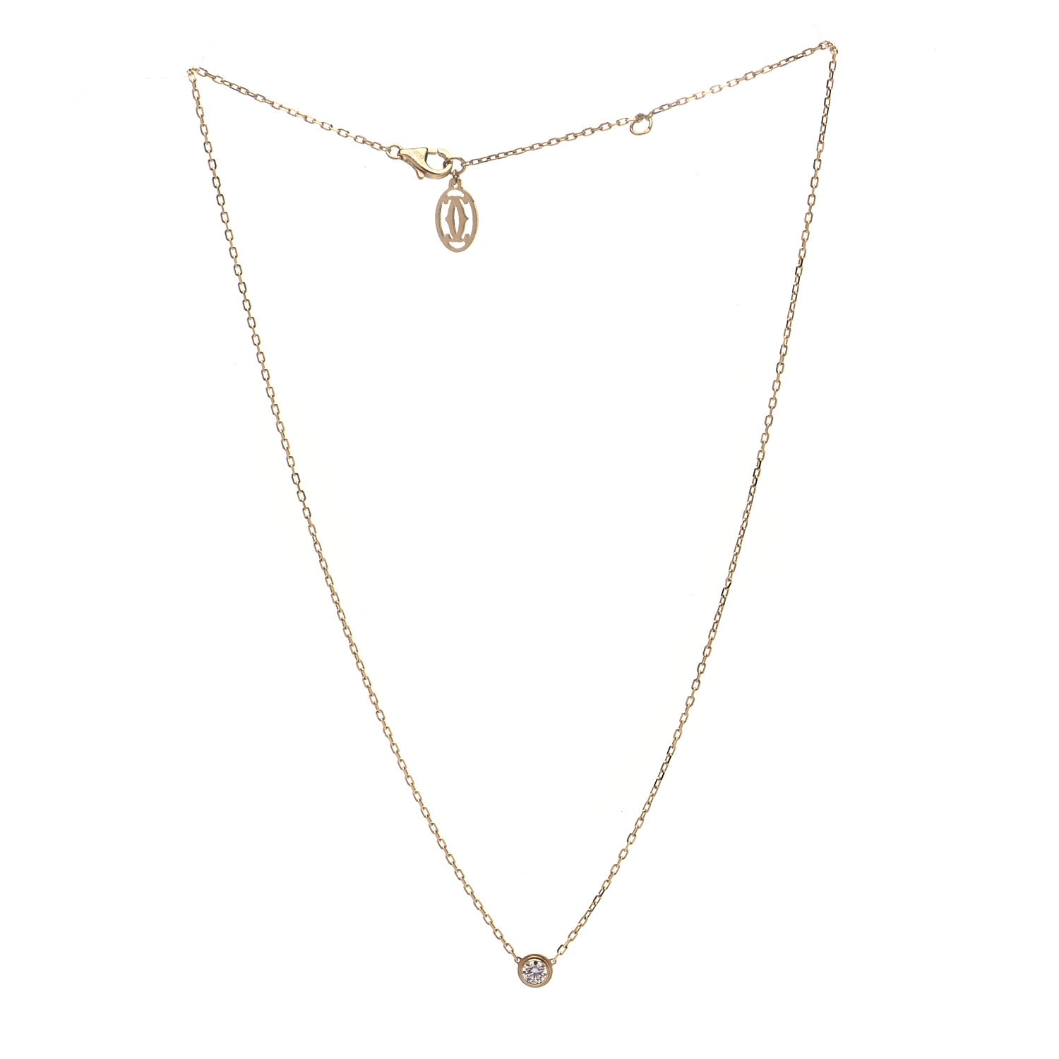 Cartier 18K Yellow Gold Diamond LM D'Amour Pendant Necklace 3 of 4