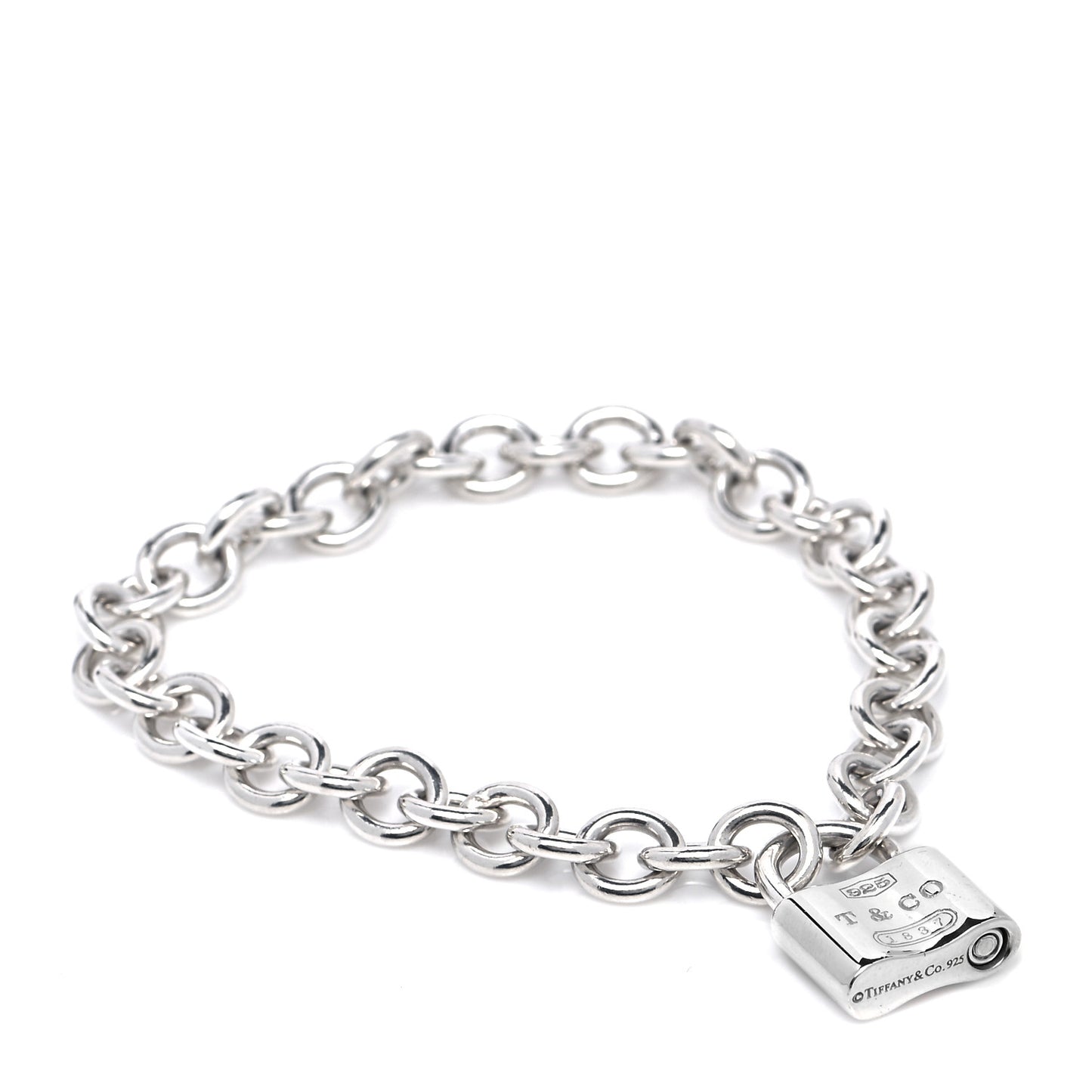 Sterling Silver 1837 Lock Charm Bracelet