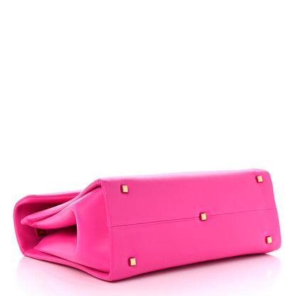Valentino Garavani Nappa Tonal Monochrome One Stud Top Handle Bag Pink PP 4 of 11