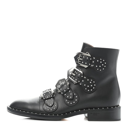 Givenchy Calfskin Studded Prue Buckle Bootie 37 Black 1 of 4