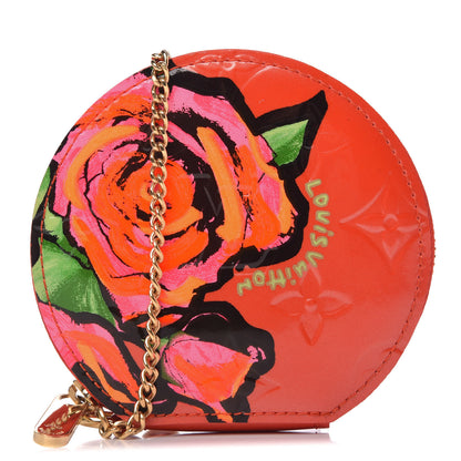 Louis Vuitton Vernis Roses Chapeau Coin Purse Orange Sunset 1 of 6