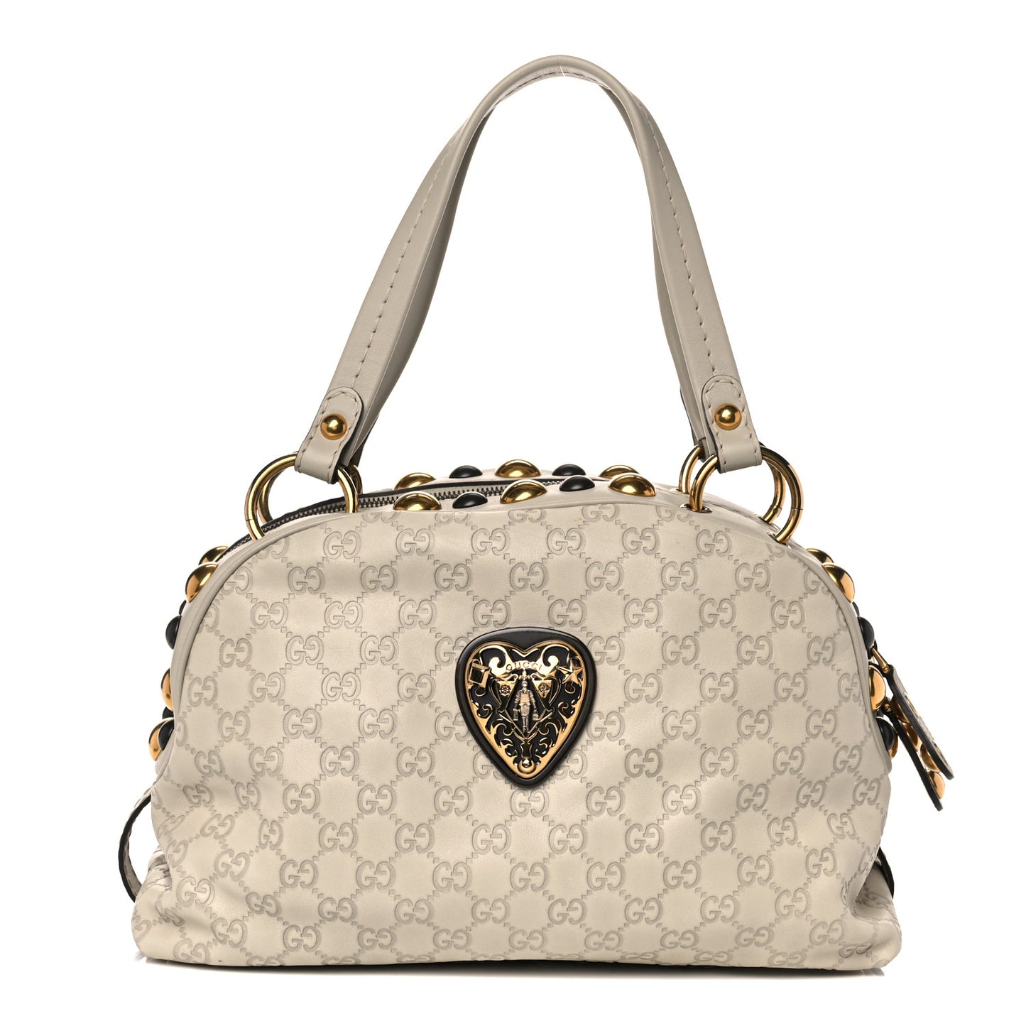 Guccissima Medium Babouska Dome Satchel Ivory