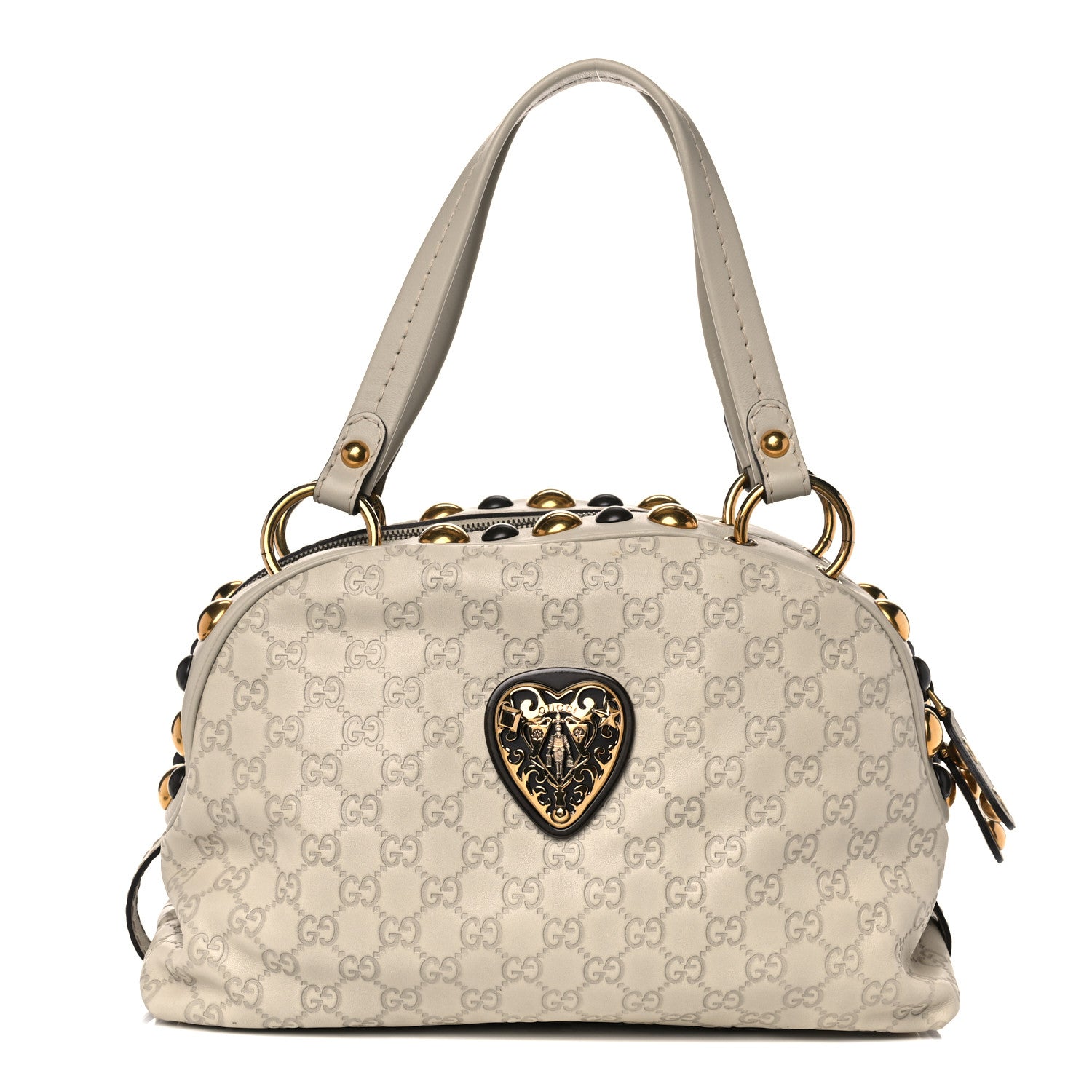 Gucci Guccissima Medium Babouska Dome Satchel Ivory 1 of 12