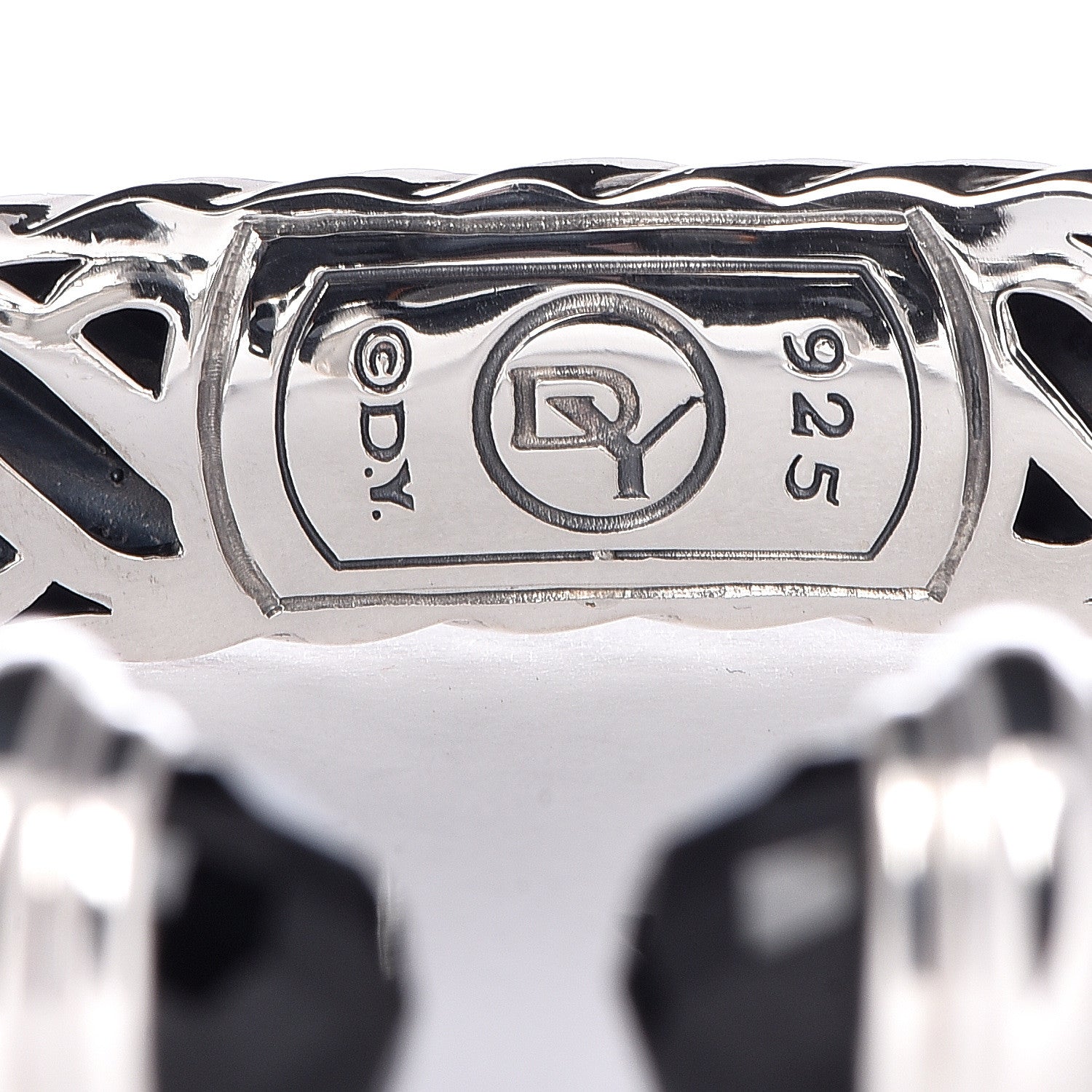 David Yurman Sterling Silver Black Onyx 10mm Waverly Bracelet 4 of 4