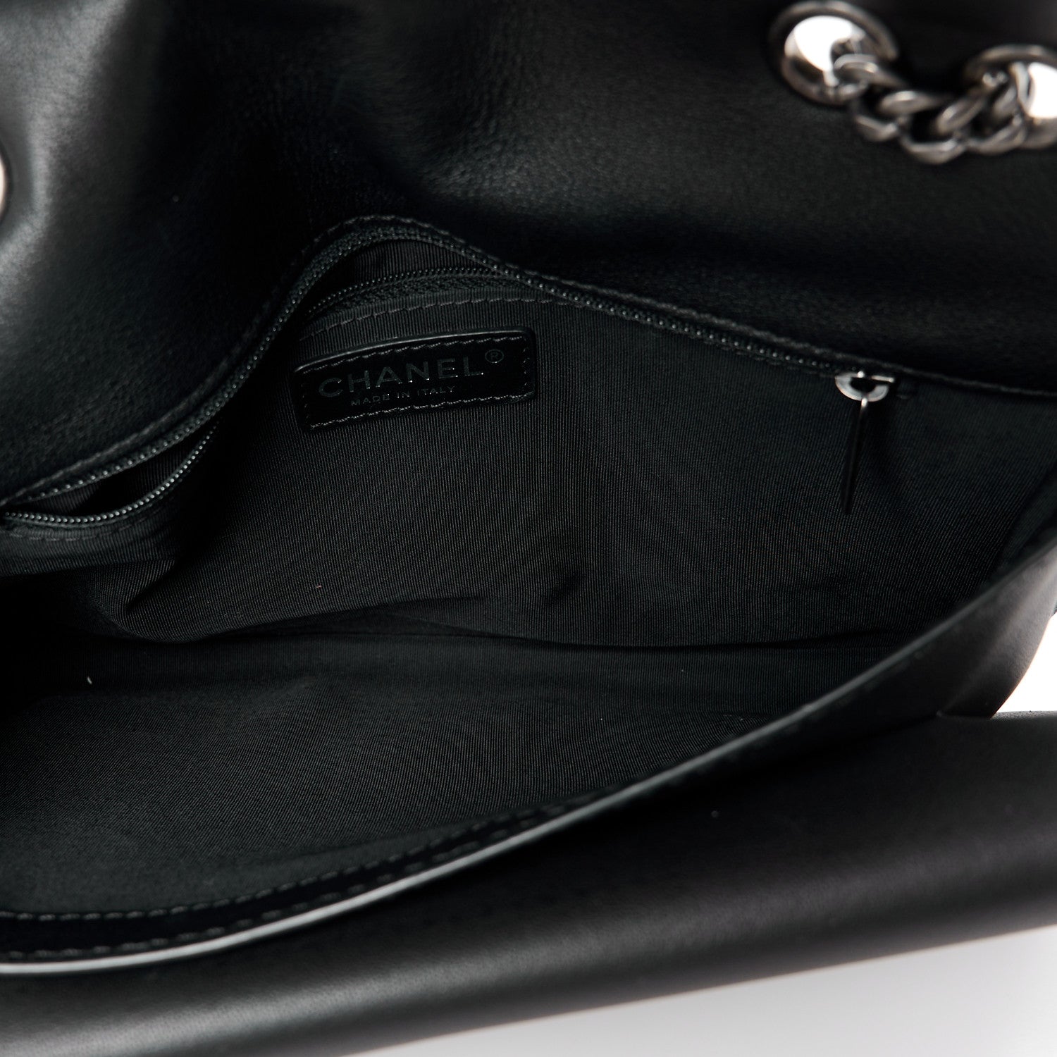 Chanel Metallic Goatskin Quilted Large Rock In Rome Flap Black 5 of 11