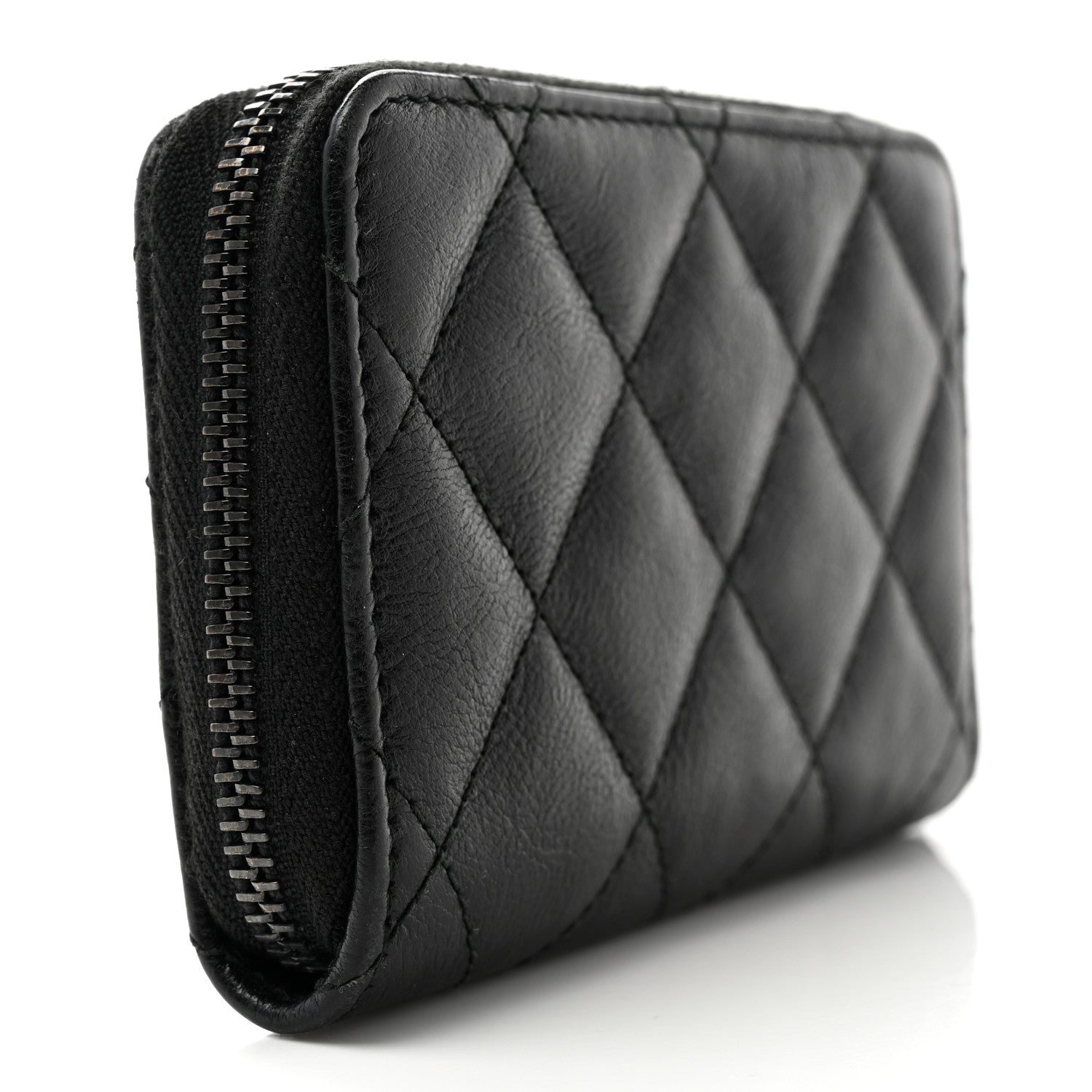 Chanel Calfskin Quilted Zip Coin Purse So Black 3 of 8