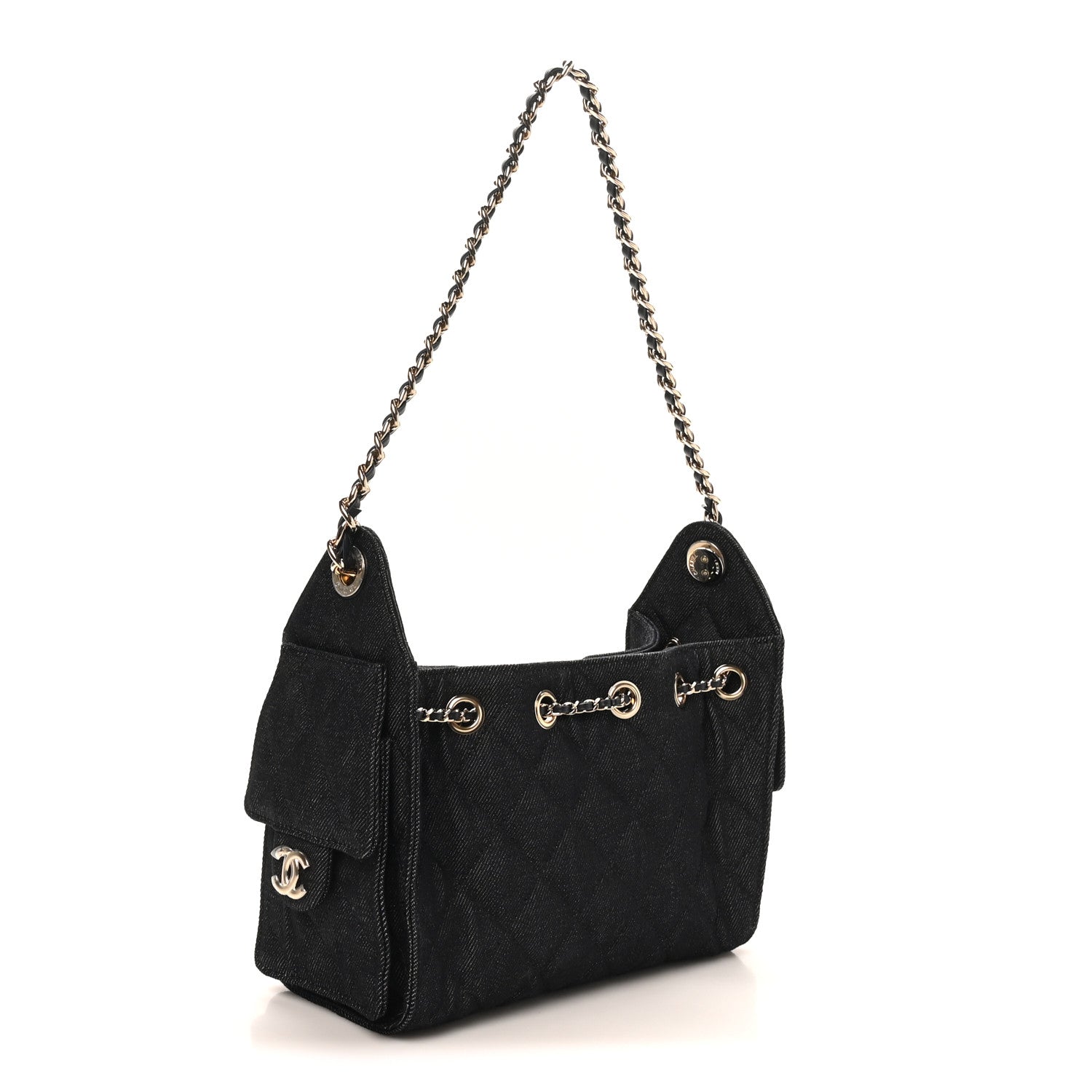 Chanel Denim Quilted Mini Chanel 25 Handbag Dark Blue 2 of 9