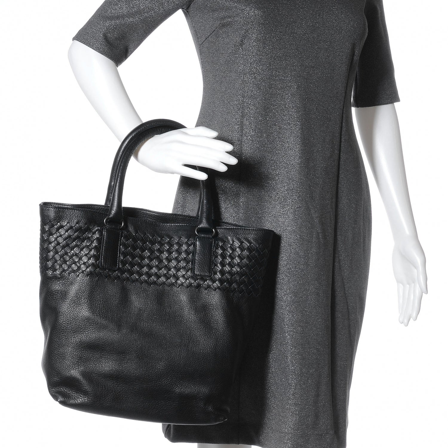 Bottega Veneta Cervo Leather Medium Tote Nero Black 2 of 8
