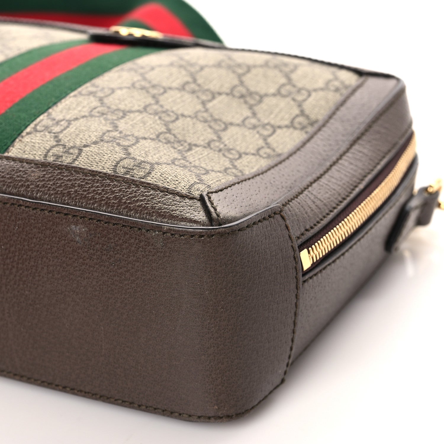 Gucci GG Supreme Monogram Web Small Ophidia Top Handle Shoulder Bag Brown 9 of 10