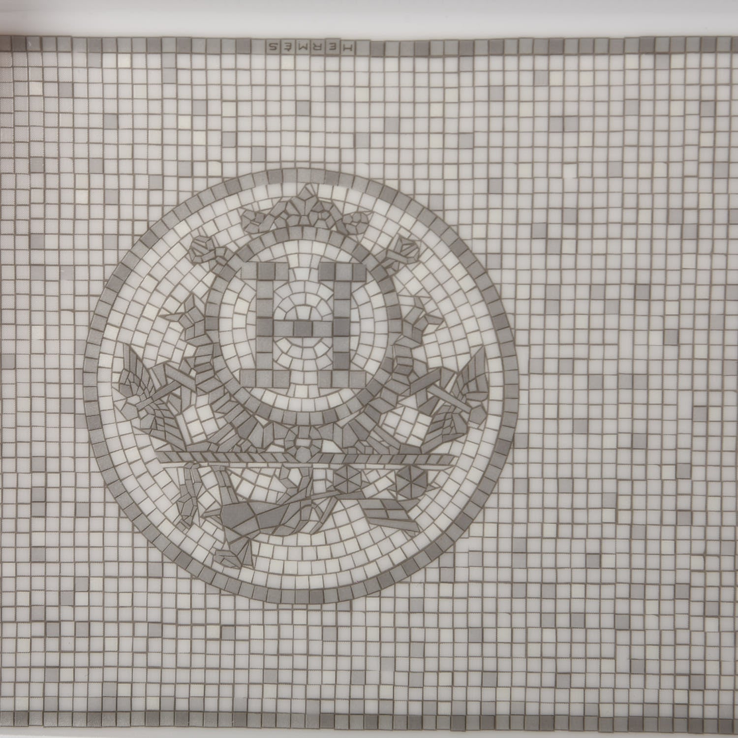 Hermes Porcelain Mosaique Au 24 Sushi Plate Platine 6 of 8