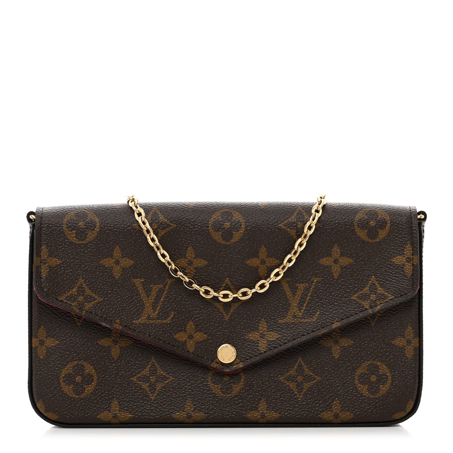 Monogram Pochette Felicie Chain Wallet Fuchsia