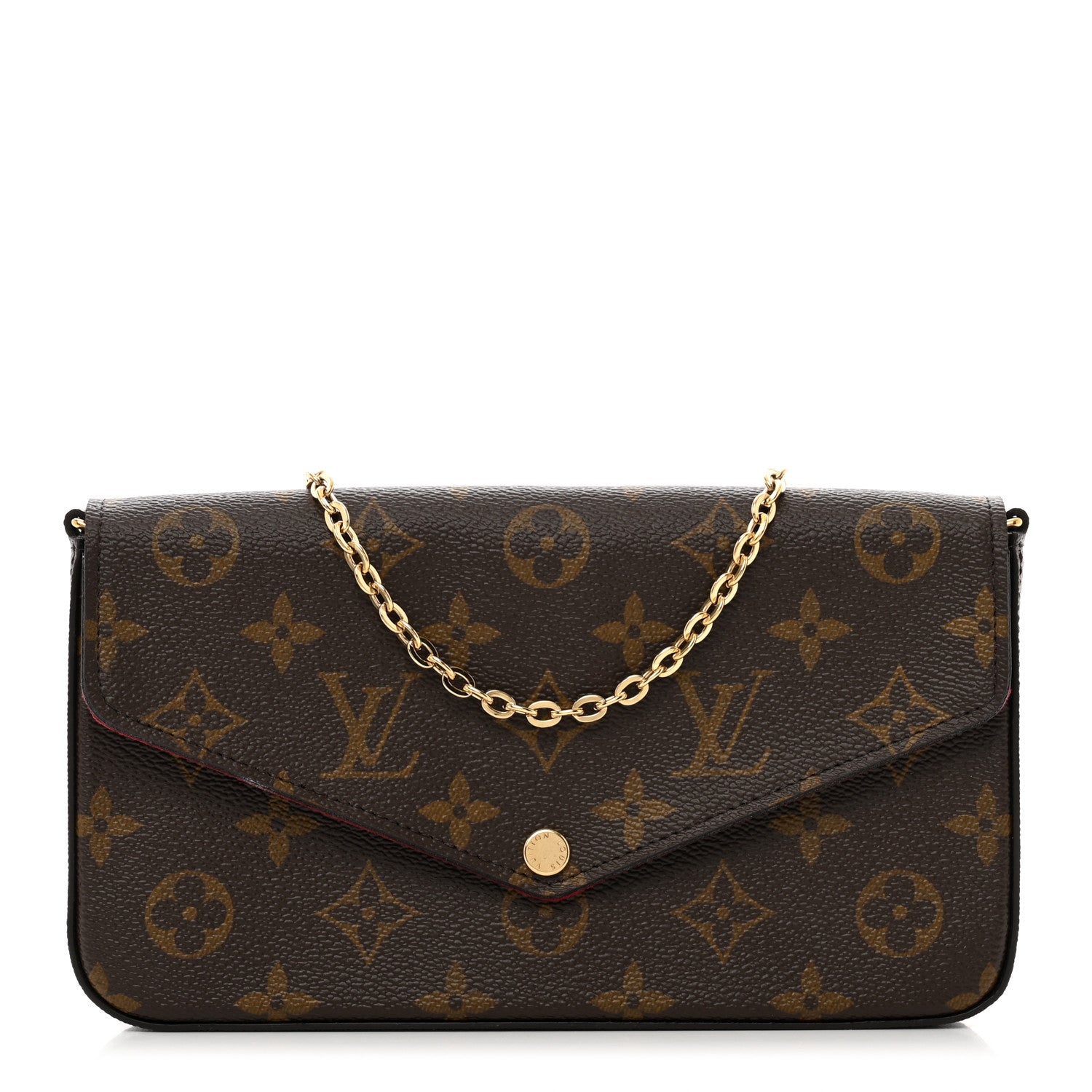 Louis Vuitton Monogram Pochette Felicie Chain Wallet Fuchsia 2 of 7
